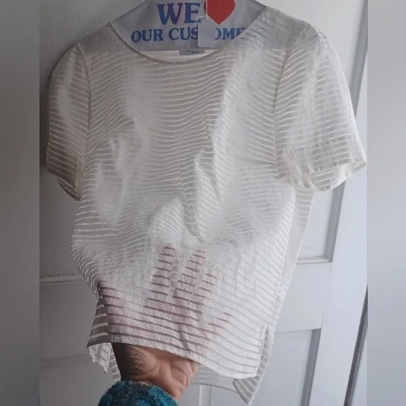 Akris Punto White Striped Women's Tee - Picture 3 of 4